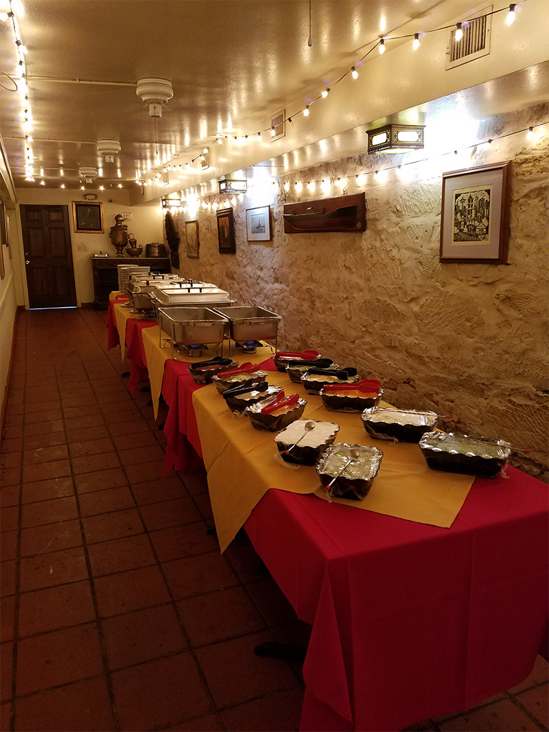Warm intimate interior of The Original Mexican Restaurant on the San Antonio River Walk