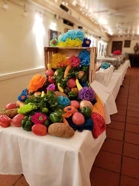 Colorful Mexican market-style centerpiece