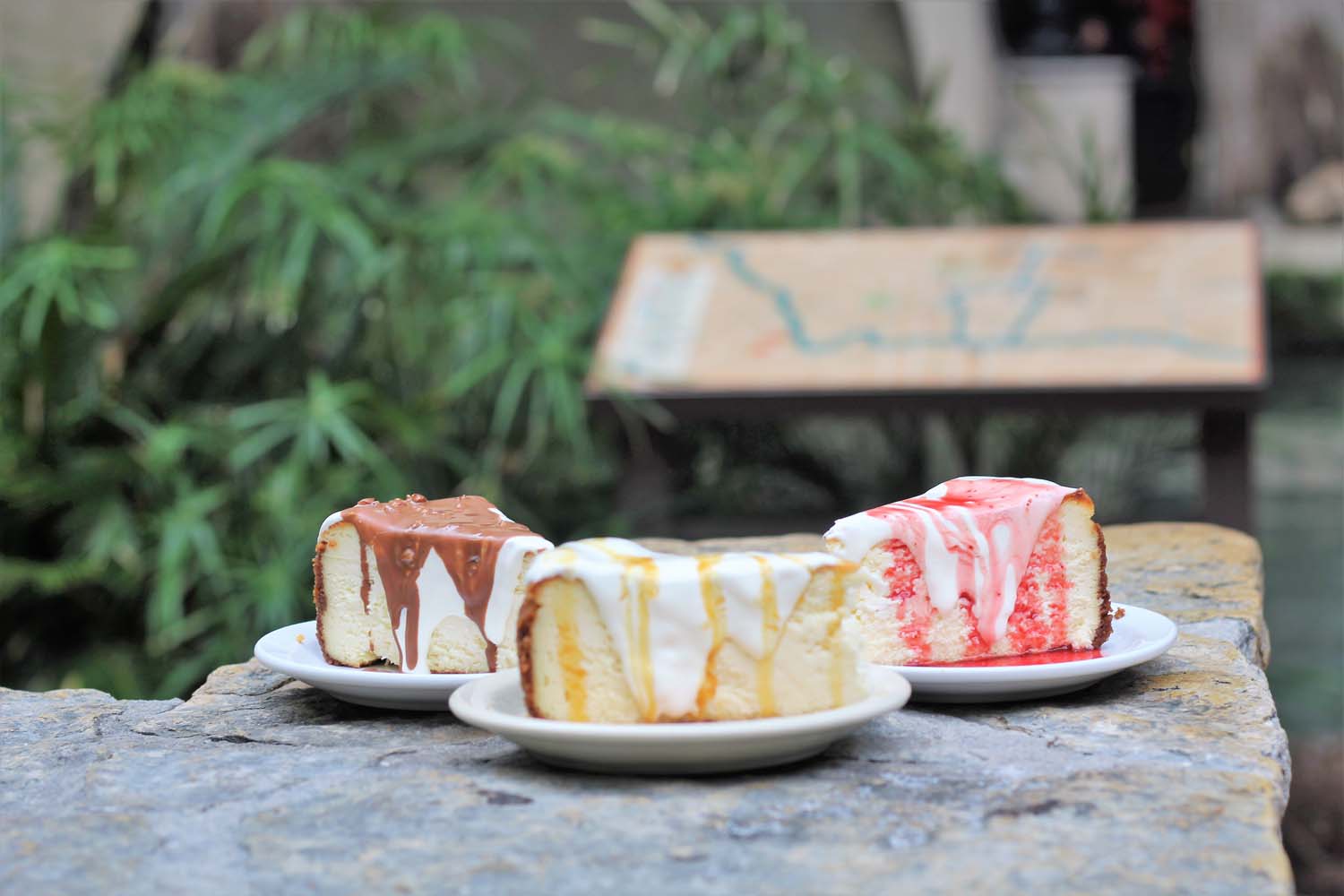 Cheesecake trio on the River Walk